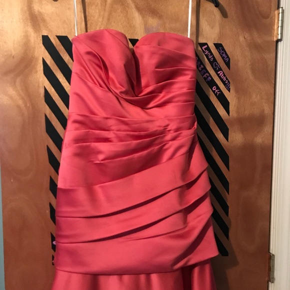 Coral Mermaid Prom Dress - Picture 6 of 8